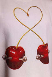 WHITE PIERCED TEMPTATION T-SHIRT