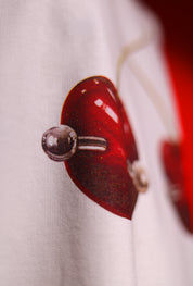 WHITE PIERCED TEMPTATION T-SHIRT