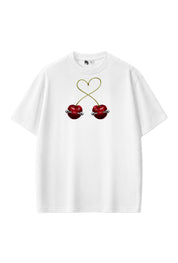 WHITE PIERCED TEMPTATION T-SHIRT